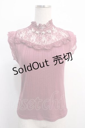 画像: axes femme / パール付きタンクトップ  ピンク Y-25-04-21-012-AX-TO-SZ-ZY
