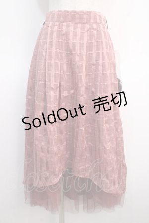 画像: 【SALE】axes femme POETIQUE / シアーチェックロングスカート M ピンク Y-25-04-21-101-AX-SK-SZ-ZT188
