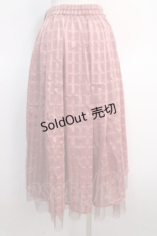 画像2: 【SALE】axes femme POETIQUE / シアーチェックロングスカート M ピンク Y-25-04-21-101-AX-SK-SZ-ZT188 (2)