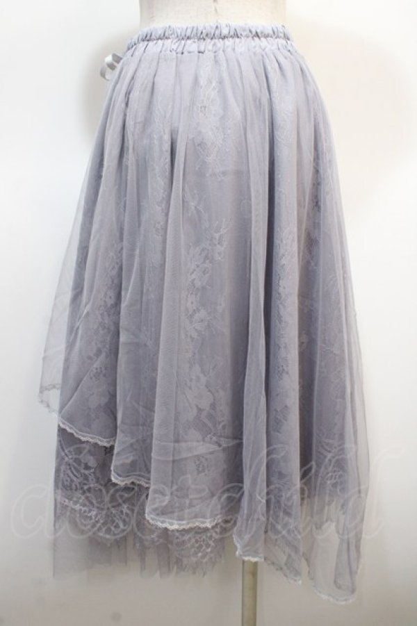 画像2: axes femme POETIQUE / レース×チュールイレヘムスカート M サックス Y-25-04-21-111-AX-SK-SZ-ZY (2)