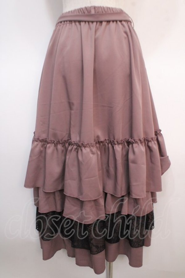 画像2: axes femme / レース使いティアードスカート  ピンク Y-25-04-21-127-AX-SK-SZ-ZY (2)