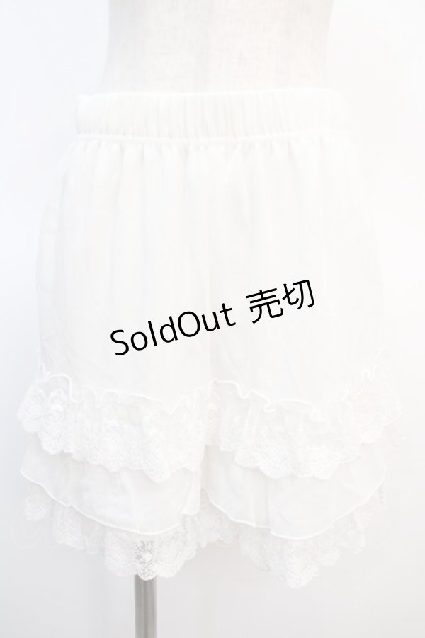 画像1: axes femme POETIQUE / レースフリルミニペチパンツ  白 Y-25-04-21-129-AX-PA-SZ-ZY (1)