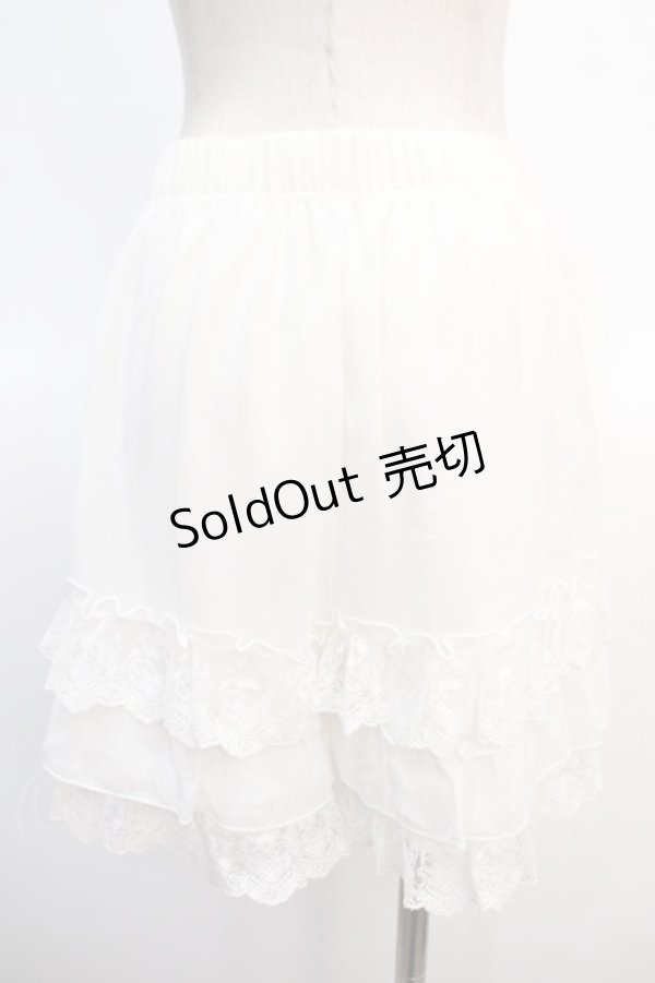 画像2: axes femme POETIQUE / レースフリルミニペチパンツ  白 Y-25-04-21-129-AX-PA-SZ-ZY (2)