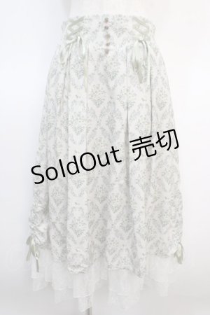 画像: axes femme / ブロッサム柄ドロストスカート  白 Y-25-04-21-133-AX-SK-SZ-ZI