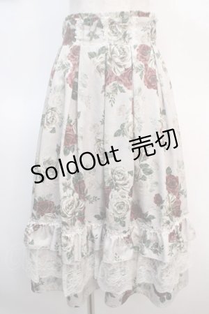 画像: axes femme / 20th/ローズ柄スカート  キナリ Y-25-04-21-135-AX-SK-SZ-ZI