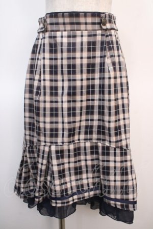 画像: axes femme / チェックフィッシュテールスカート F 紺 Y-25-04-21-137-AX-SK-SZ-ZY