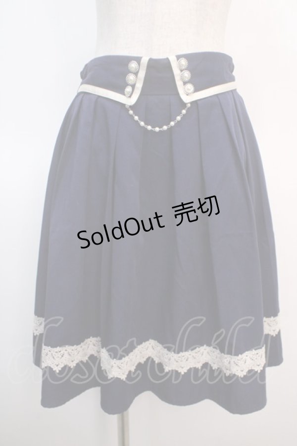 画像1: axes femme / 裾レーススカート M 紺 Y-25-04-21-143-AX-SK-SZ-ZY (1)