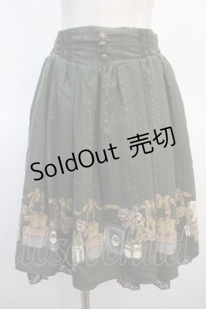 画像: axes femme / プレゼントBOX柄ミドルスカート M グリーン Y-25-04-21-147-AX-SK-SZ-ZY