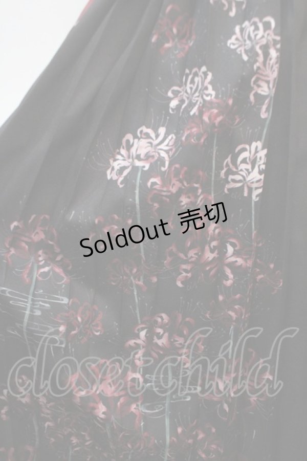 画像3: axes femme / 彼岸花柄プリーツスカート F 黒 Y-25-04-21-154-AX-SK-SZ-ZY (3)