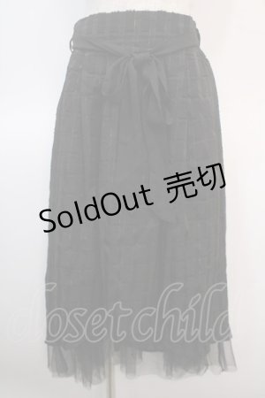 画像: axes femme POETIQUE / シアーチェックロングスカート M 黒 Y-25-04-21-155-AX-SK-SZ-ZY