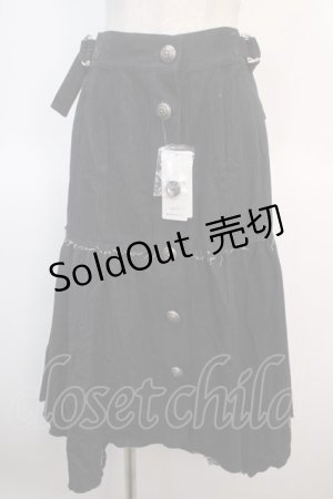画像: axes femme NOSTALGIE / イレヘムデザインデニムスカート F 黒 Y-25-04-21-157-AX-SK-SZ-ZY