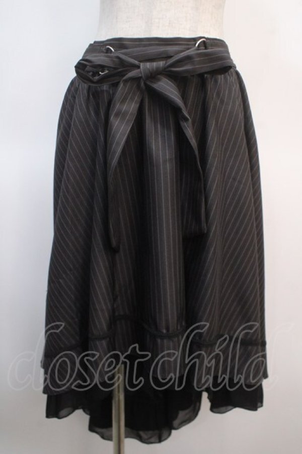 画像1: axes femme / ベルト付フィッシュテールスカート M 黒 Y-25-04-21-168-AX-SK-SZ-ZY (1)