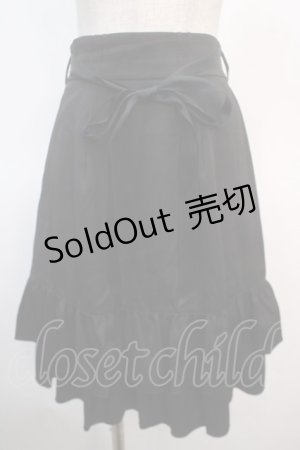 画像: axes femme POETIQUE / リボン付バックフリルスカート M 黒 Y-25-04-21-170-AX-SK-SZ-ZY