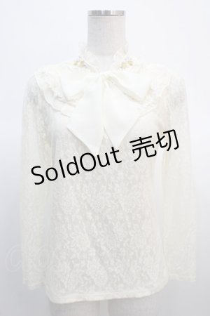 画像: axes femme / 総レースボウタイプルオーバー  キナリ Y-25-04-21-021-AX-TO-SZ-ZY