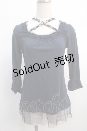 画像: axes femme / ストラップ付きインナープルオーバー  紺 Y-25-04-21-022-AX-TO-SZ-ZY