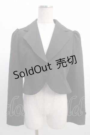 画像: axes femme / ヨークレースショートジャケット  黒 Y-25-04-21-037-AX-JA-SZ-ZY