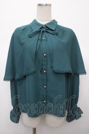 画像: axes femme / ケープセットブラウス F Bグリーン Y-25-04-23-047-AX-BL-SZ-ZY