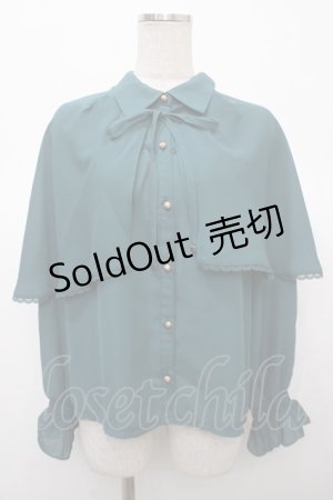 画像: axes femme / ケープセットブラウス F Bグリーン Y-25-04-23-047-AX-BL-SZ-ZY