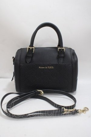 画像: Maison de FLEUR / モノグラムポケットボストンショルダーバッグ F ブラック Y-25-04-23-005-LO-BG-SZ-ZY