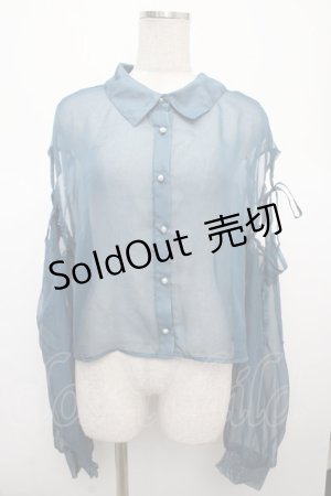 画像: axes femme / 肩開きシアーシャツ F Bグリーン Y-25-04-23-050-AX-BL-SZ-ZY