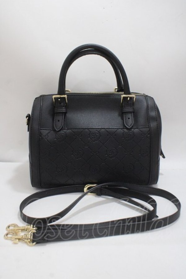 画像2: Maison de FLEUR / モノグラムポケットボストンショルダーバッグ F ブラック Y-25-04-23-005-LO-BG-SZ-ZY (2)