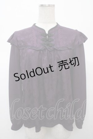 画像: axes femme / チャイナ釦ジャカードブラウス F パープル Y-25-04-23-055-AX-BL-SZ-ZY