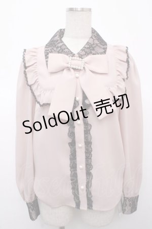 画像: Ank Rouge / ヨークフリル配色ブラウス M ピンク Y-25-04-23-056-CA-BL-SZ-ZS