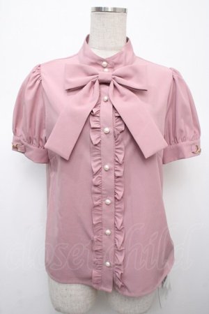 画像: Ank Rouge / カフスビットリボンブラウス M ピンク Y-25-04-23-057-CA-BL-SZ-ZY