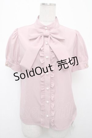 画像: Ank Rouge / カフスビットリボンブラウス M ピンク Y-25-04-23-057-CA-BL-SZ-ZS