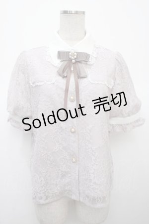画像: Rojita / ブローチ付きオーバーレースブラウス F ピンク Y-25-04-23-058-LO-BL-SZ-ZY
