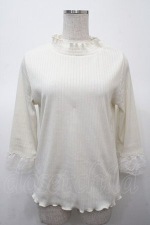 画像: axes femme / レース重ねデザイン袖プルオーバー  生成り Y-25-04-23-063-AX-TO-SZ-ZY