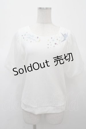 画像: axes femme / ピーター・パン/刺繍トップス  白 Y-25-04-23-065-AX-TO-SZ-ZY