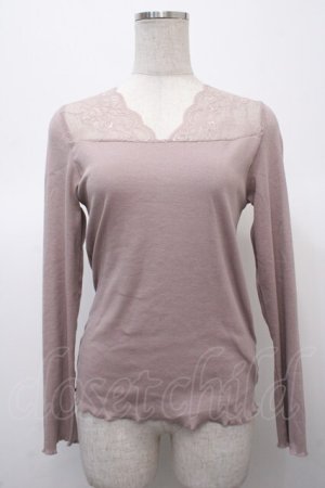 画像: axes femme / レース切替トップス  ピンク Y-25-04-23-076-AX-TO-SZ-ZY