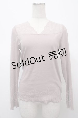 画像: axes femme / レース切替トップス  ピンク Y-25-04-23-076-AX-TO-SZ-ZT173