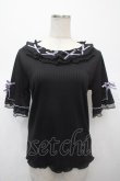 画像1: axes femme / リボン×レース×フリルプルオーバー F 黒 Y-25-04-23-086-AX-TO-SZ-ZY (1)