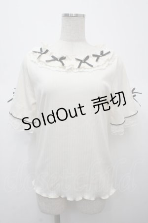 画像: axes femme / リボン×レース×フリルプルオーバー F 生成り Y-25-04-23-087-AX-TO-SZ-ZY