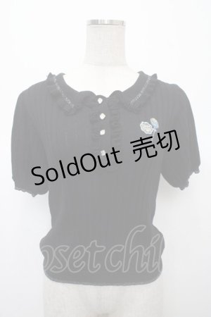 画像: axes femme POETIQUE / チュッパチャプス ニットポロ M 黒 Y-25-04-23-088-AX-TO-SZ-ZY