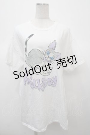 画像: MILKBOY / CAT T-SHIRTS L ホワイト Y-25-04-23-093-MB-TS-SZ-ZY