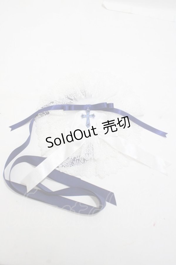 画像1: Moi-meme-Moitie / ディヴァインクロス丸型ヘッドドレス  白×青 Y-25-04-23-009-MO-AC-SZ-ZY (1)