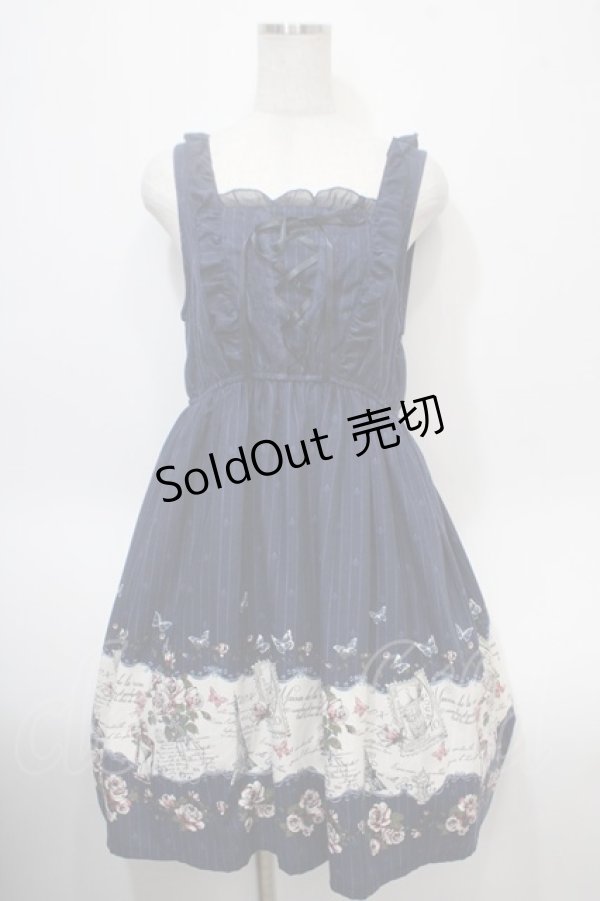 画像1: axes femme / クラシックパネル柄ワンピース M 紺 Y-25-04-23-117-AX-OP-SZ-ZY (1)