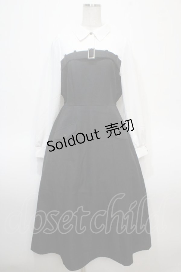 画像1: axes femme / ベルト風ドッキングワンピース F 黒 Y-25-04-23-123-AX-OP-SZ-ZY (1)