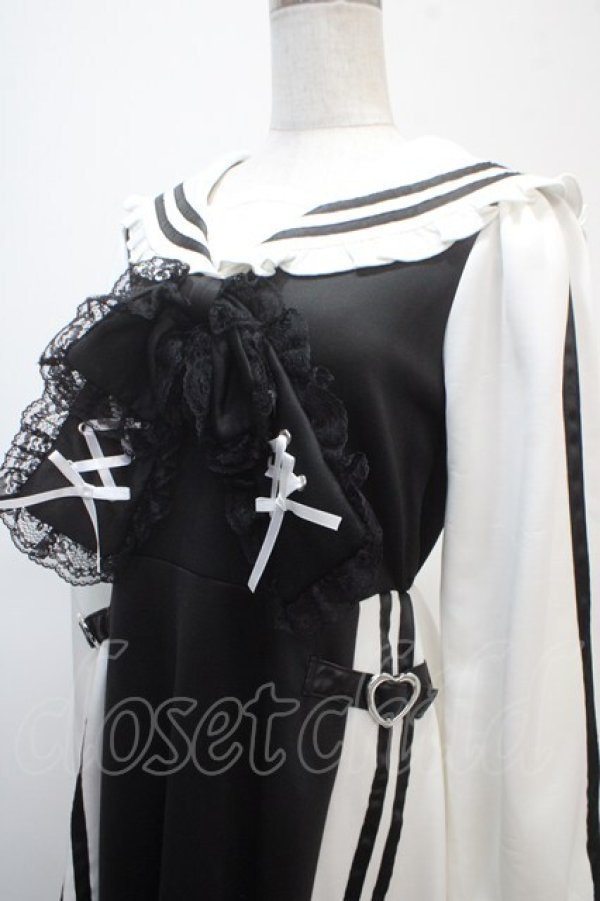 画像3: Ank Rouge / ジャージセーラーワンピース M 黒 Y-25-04-23-128-CA-OP-SZ-ZY (3)