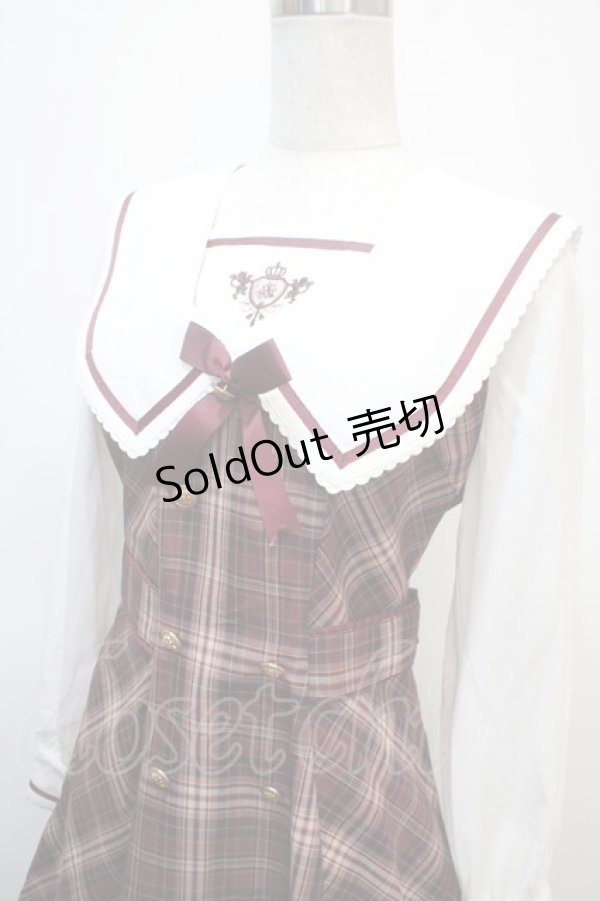 画像3: Amavel / Classical Confection チェックセーラーワンピース F ボルドー Y-25-04-23-129-CA-OP-SZ-ZY (3)