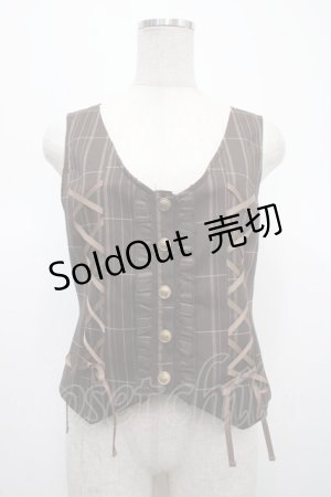 画像: axes femme / レースアップベスト F 茶 Y-25-04-23-010-AX-TO-SZ-ZY