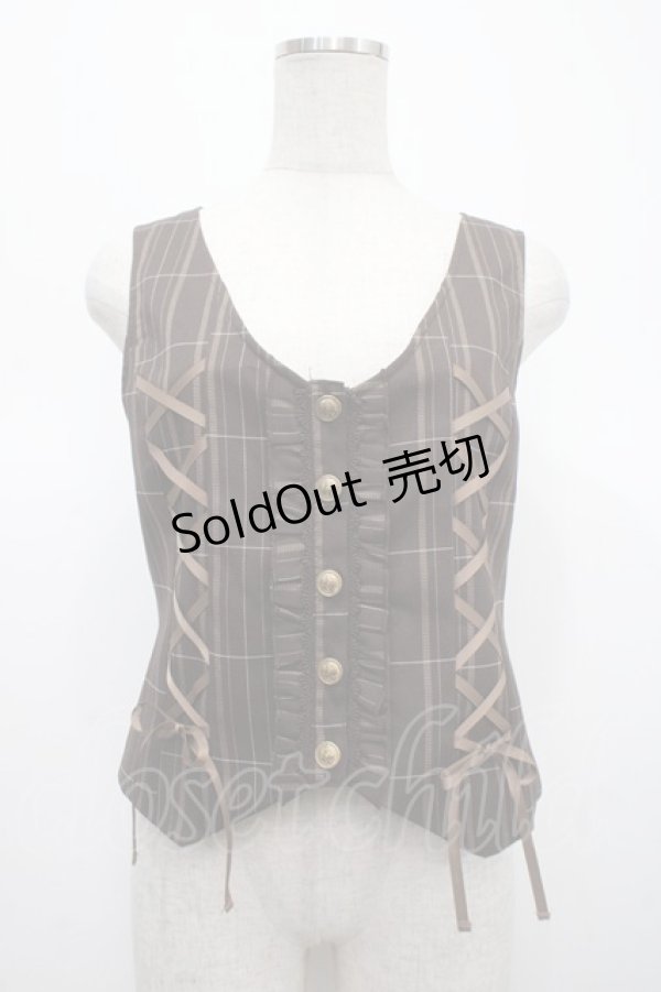 画像1: axes femme / レースアップベスト F 茶 Y-25-04-23-010-AX-TO-SZ-ZY (1)
