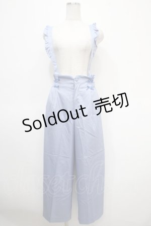 画像: axes femme POETIQUE / フリルサス付きパンツ  サックス Y-25-04-23-138-AX-SK-SZ-ZI