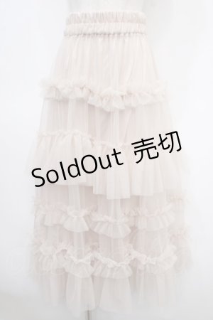 画像: axes femme / フリルチュールティアードスカート  キナリ Y-25-04-23-140-AX-SK-SZ-ZY