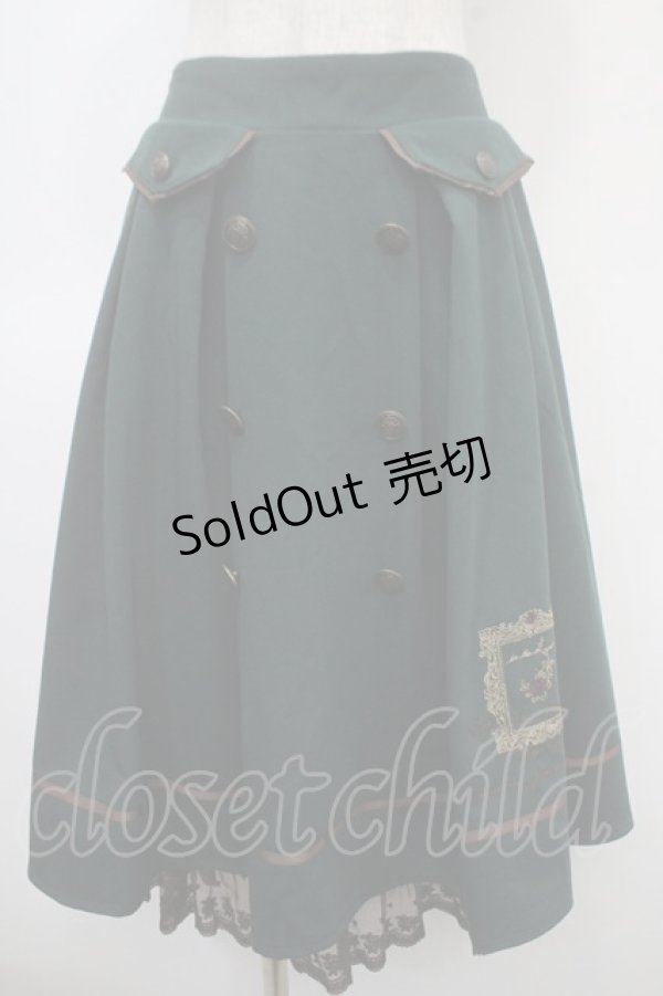 画像1: axes femme / 薔薇×額縁刺繍ミドルスカート M グリーン Y-25-04-23-148-AX-SK-SZ-ZY (1)