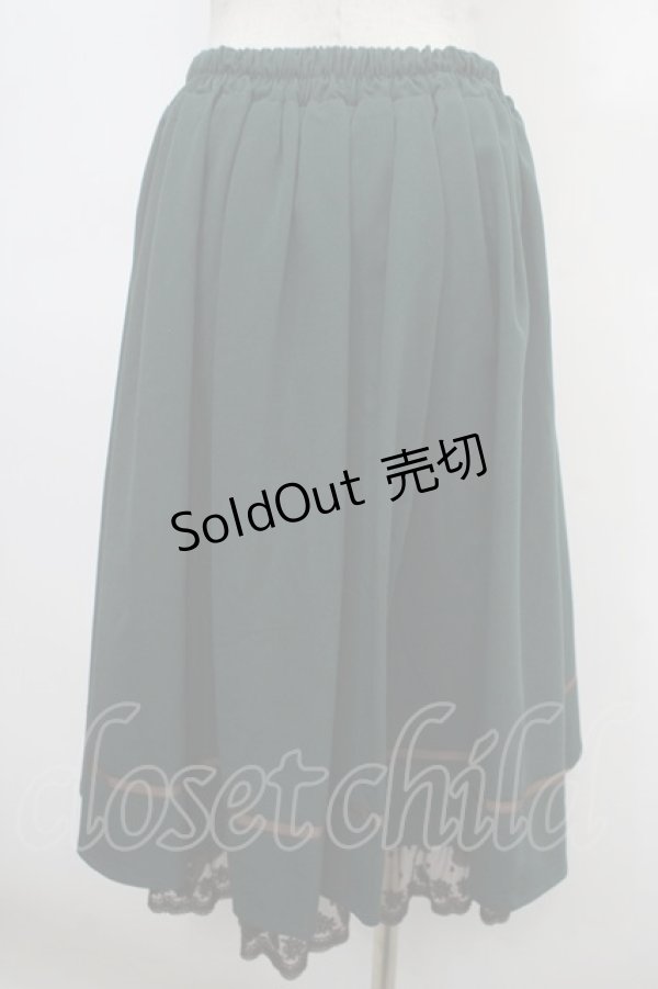 画像2: axes femme / 薔薇×額縁刺繍ミドルスカート M グリーン Y-25-04-23-148-AX-SK-SZ-ZY (2)