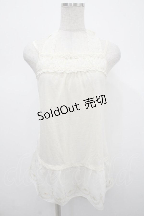 画像1: axes femme / 裾刺繍ホルターキャミソール M 生成り Y-25-04-23-015-AX-TO-SZ-ZY (1)